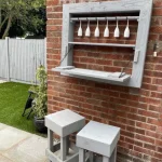 Fold down outdoor bar & Stools