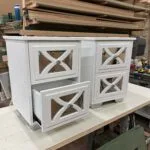 Mirrored bedside tables with drawers