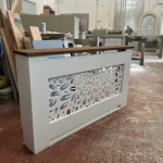 Floral Design Radiator Cover – Dark Oak Top