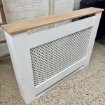 Diamond Grill Radiator Cover with a Solid Oak Top