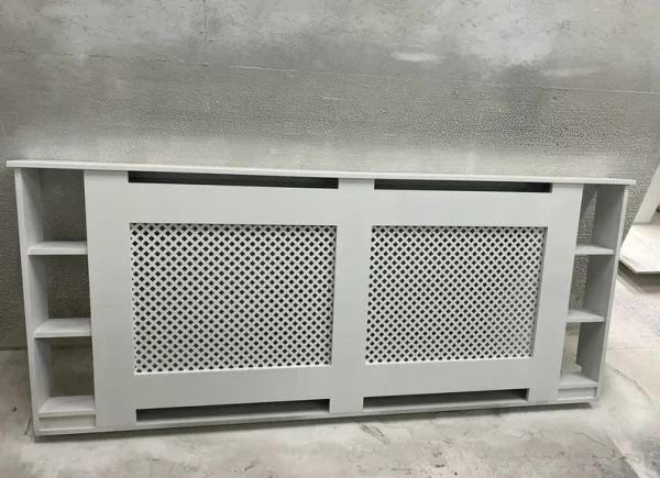 Radiator Cover with side shelves - White
