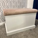 Storage Ottoman – Faux Suede Flat Lid
