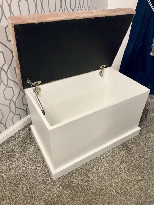 Faux Suede Flat Lid Storage Ottoman