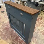 Hague Blue radiator cover with drawers & solid oak top
