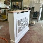 Bespoke Mirrored Radiator cover with solid oak top