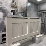 Large Vertical Slat Radiator Cover in Cream
