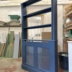 Stiffkey Blue Bookshelf Radiator Cover with Regency Grill Fretwork