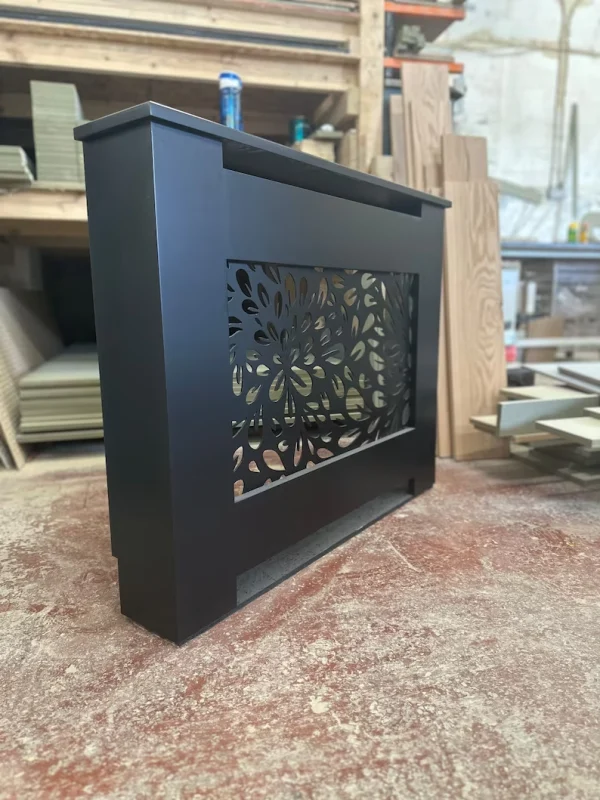 Elegant Black Floral Design Radiator Cover