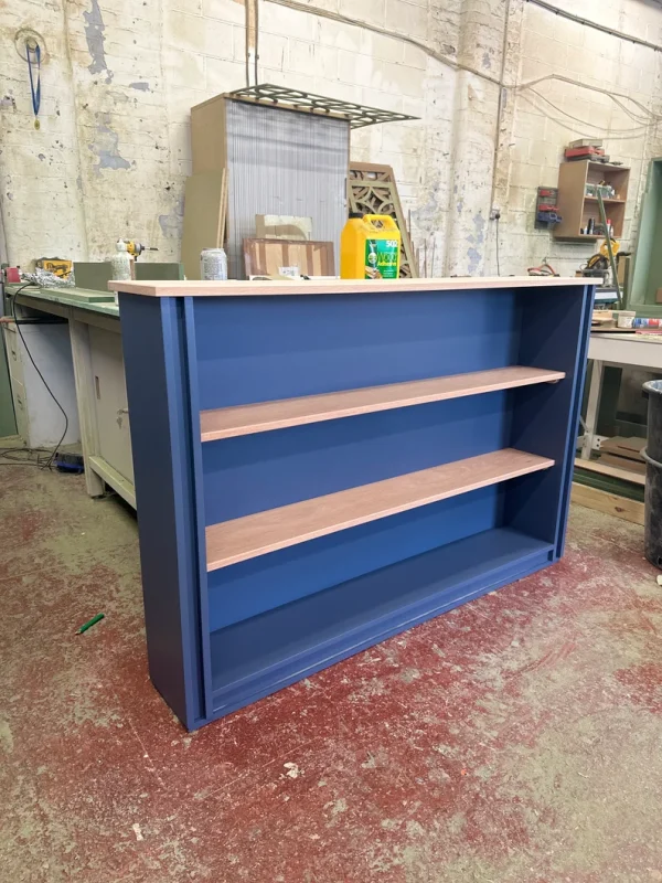 Stiffkey Blue Freestanding Oak Shelf Bookcase