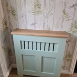 Panel Fretwork Radiator Cover with a Solid Oak Top – Green