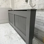 Grey Vertical Slat Radiator Cover