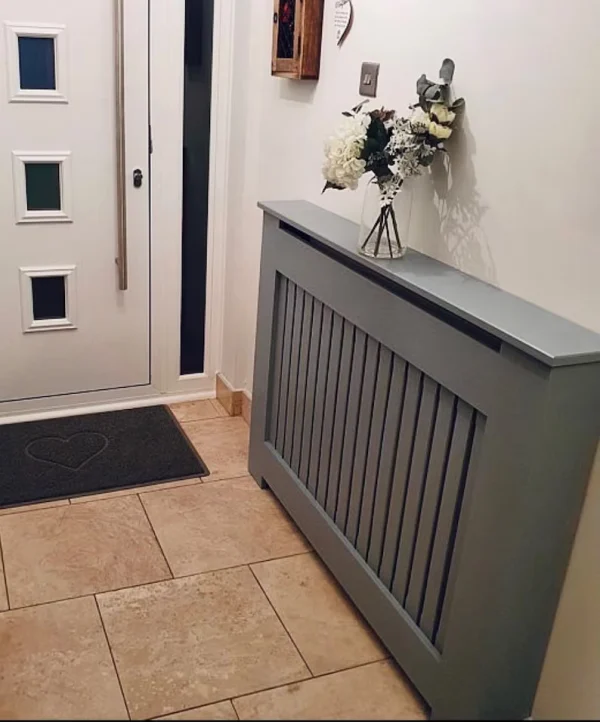 Contemporary Grey Vertical Slat Radiator Cover