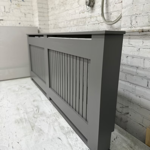 Contemporary Grey Vertical Slat Radiator Cover