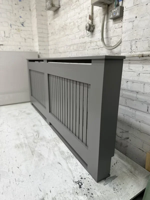Contemporary Grey Vertical Slat Radiator Cover