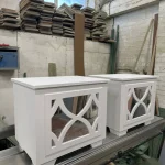 Mirrored side tables – White