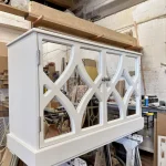 Bespoke Mirrored TV cabinet/sideboard – White Lead 74