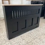 Panel Fretwork Radiator Cover with a Solid Oak Top – Black