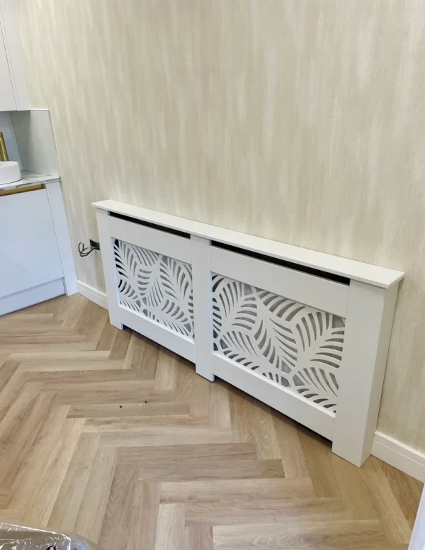 White Rainforest Fretwork Designer Radiator Cover