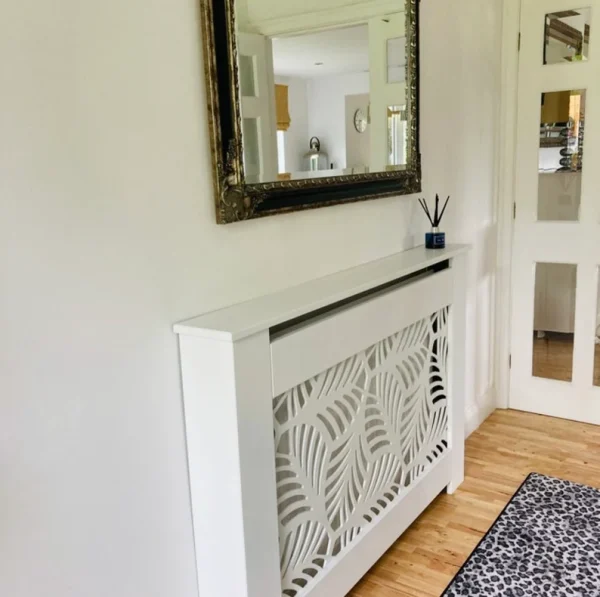 White Rainforest Fretwork Designer Radiator Cover
