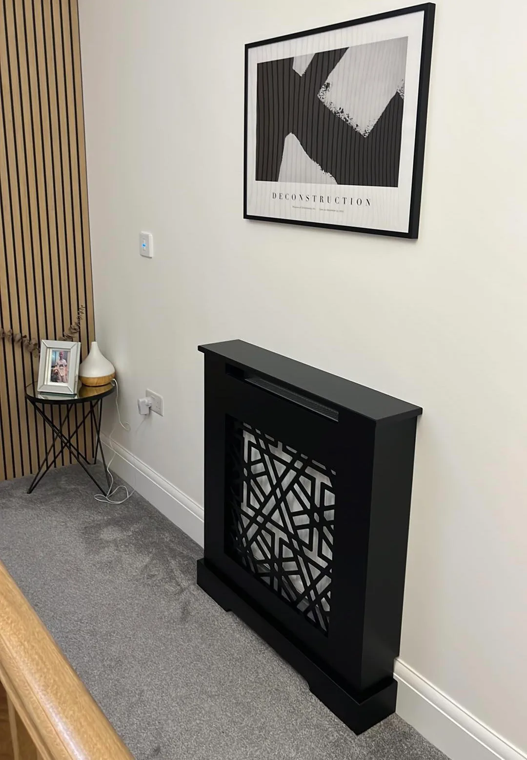 Abstract Grill Radiator Cover - Black