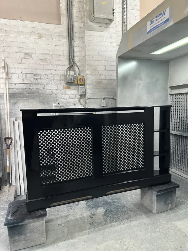 Black Regency Grill Radiator Cover with Side Shelf