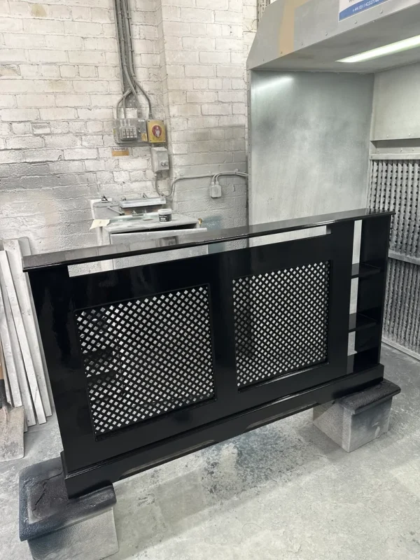Black Regency Grill Radiator Cover with Side Shelf