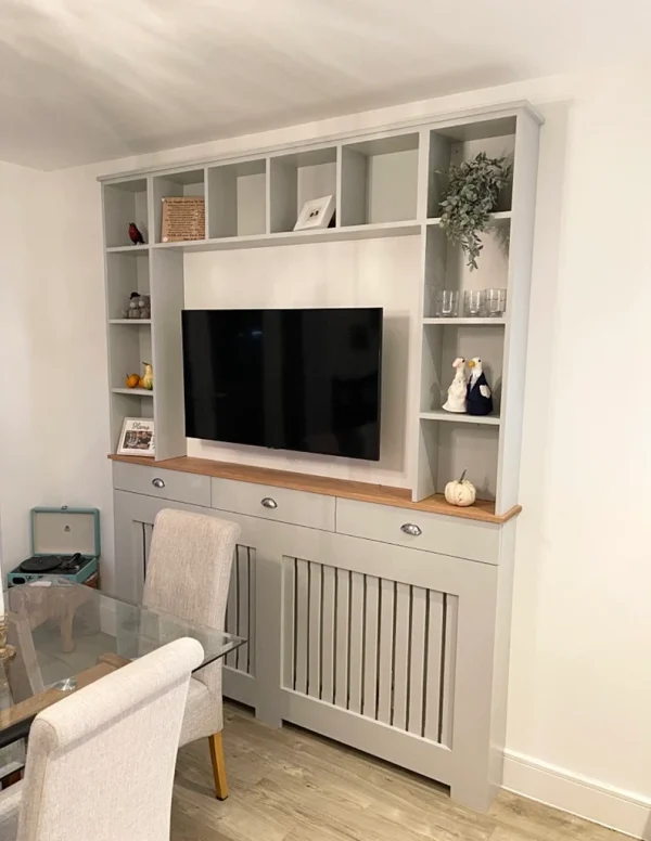 Cornforth White Radiator Cover with Functional Drawers and Shelving