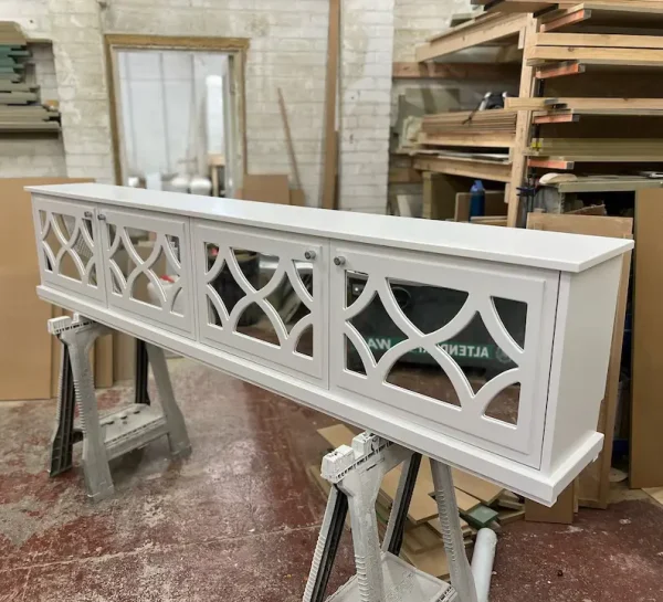 Custom White Entertainment Center Cabinet