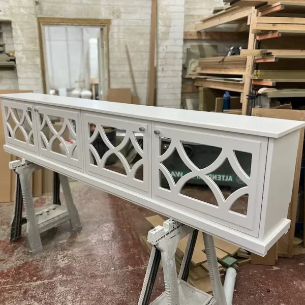Custom White Entertainment Center Cabinet