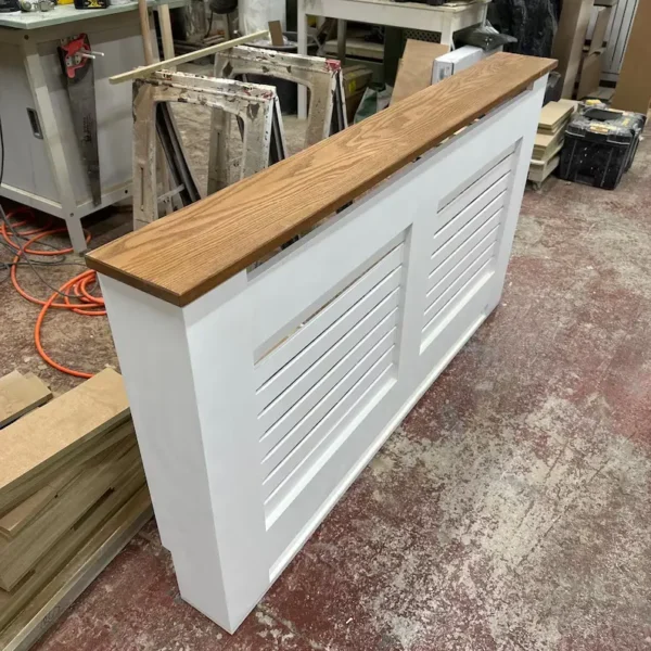 Horizontal Slat Oak Top Radiator Enclosure