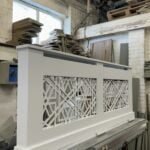White Abstract Mirrored Radiator Cover