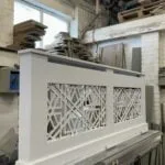 White Abstract Mirrored Radiator Cover