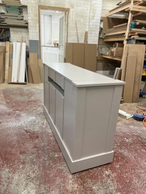 Panelled motorised TV stand with luxury design