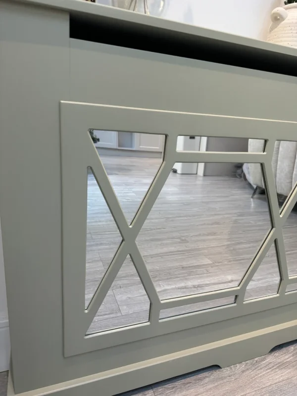 French Gray Grace Mirrored Radiator Cabinet