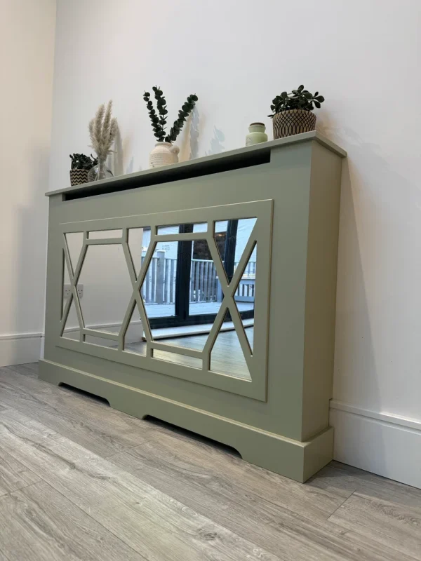 French Gray Grace Mirrored Radiator Cabinet