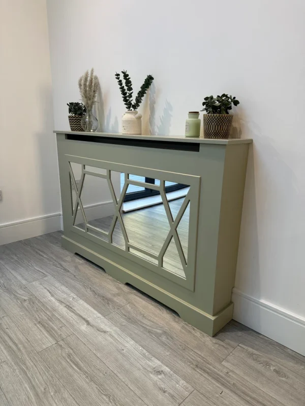 French Gray Grace Mirrored Radiator Cabinet