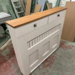 Solid Oak Top Radiator Cover and Drawers with Stag Handles