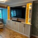 Bespoke Fluted Media Wall Unit with Integrated Lighting
