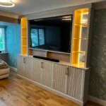 Bespoke Fluted Media Wall Unit with Integrated Lighting