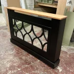 Black Mirrored Radiator Cover with a Solid Oak Top
