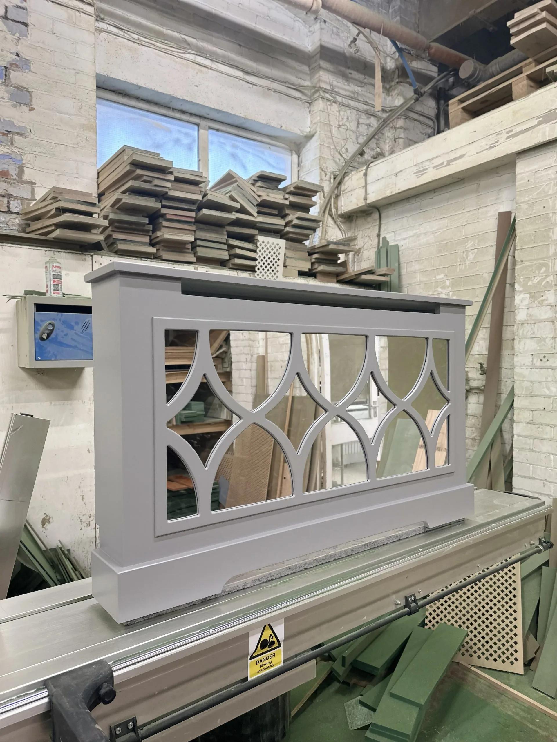 Mirrored Radiator Cover, The Florence (image, Manor House Gray)