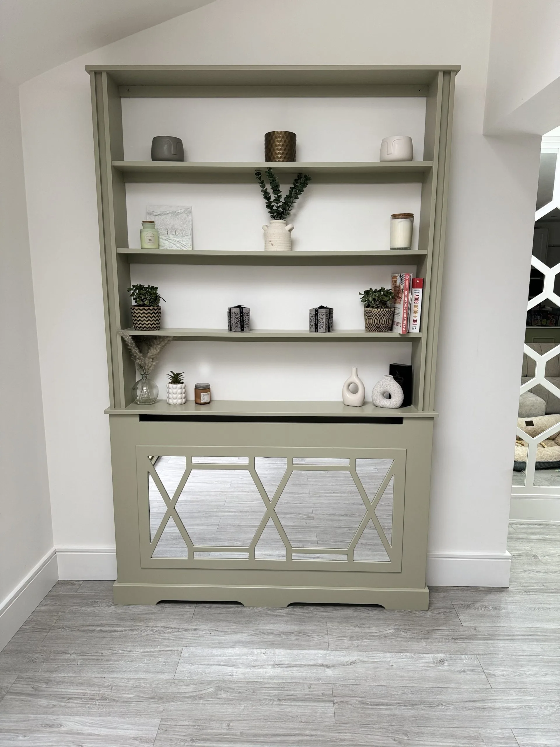 Radiator Cover Bookshelf - The Grace | French Gray