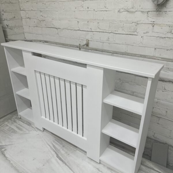 Radiator Cover with side shelves - White