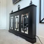 Black Mirrored Radiator Cover Rectangle Design