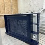 Hague Blue Grill Radiator Cover with side shelves