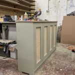 Rattan Doors TV Cabinet with Solid Oak Top