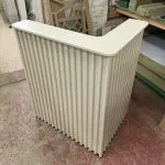Bespoke Reception Desk, L Shape, Farrow & Ball – Shaded White
