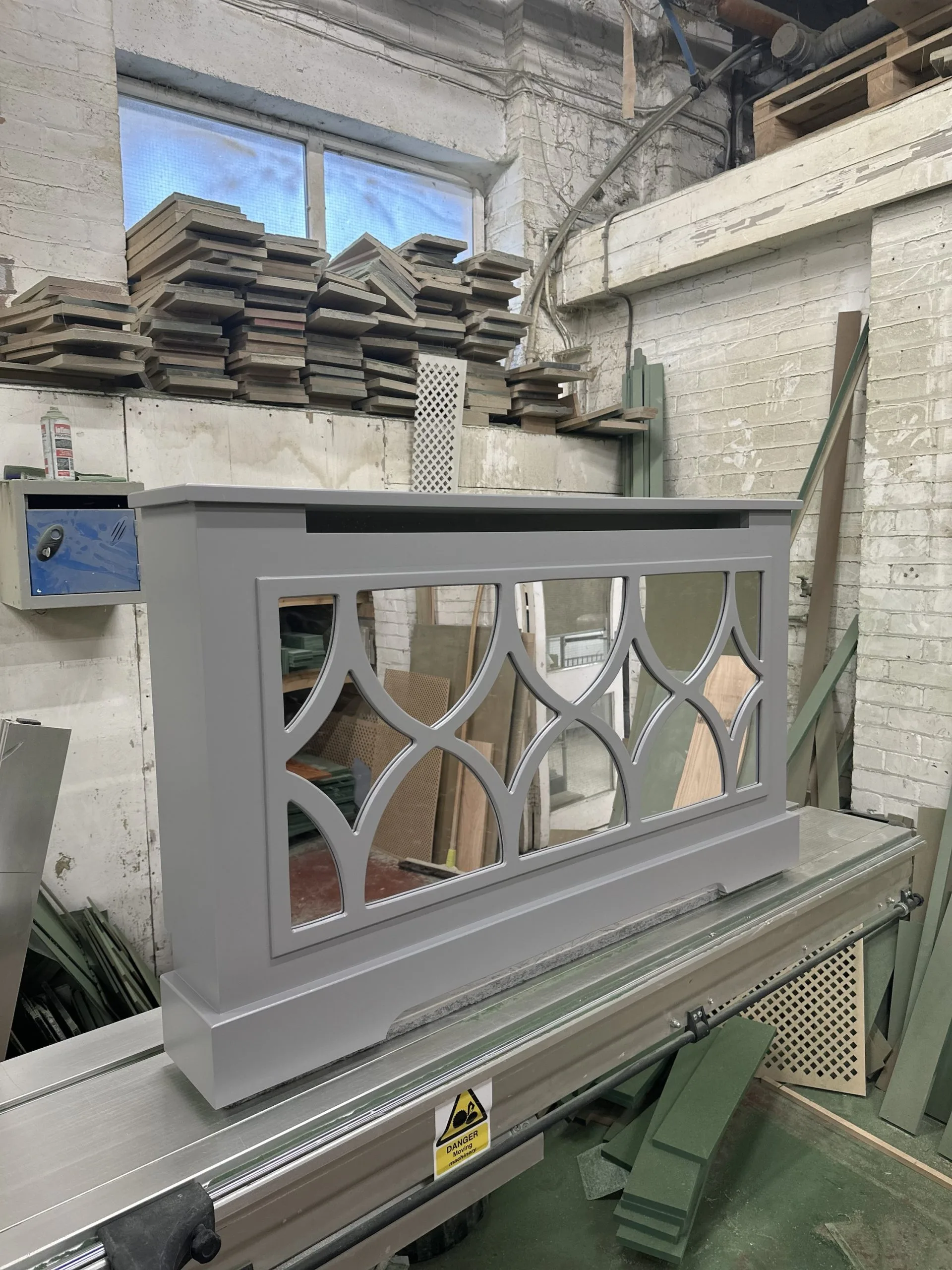 Elegant Grey Florence Mirrored Radiator Cover