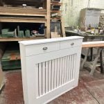 White Vertical Slat Radiator Cover