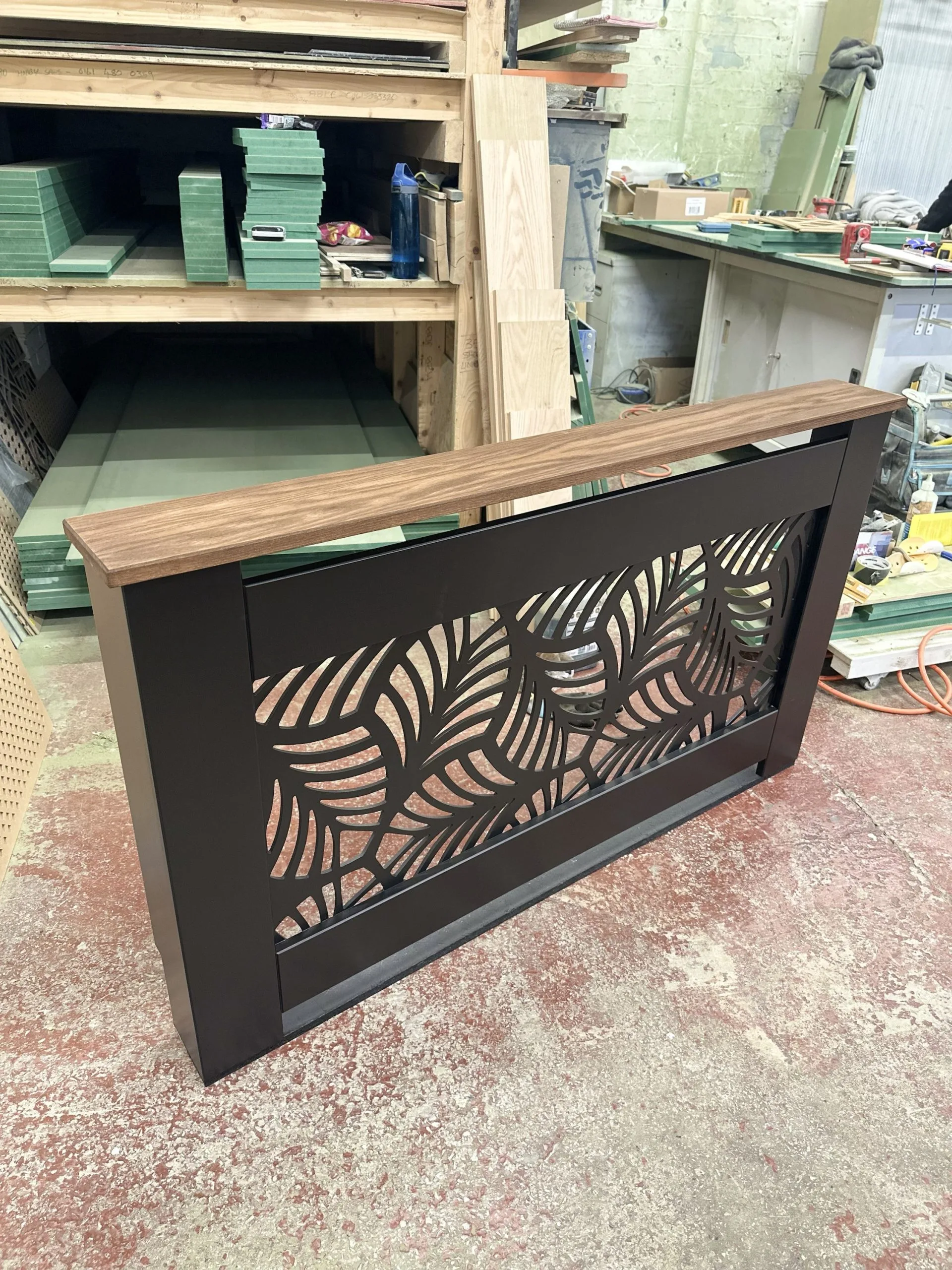 Rainforest Radiator Cover with Walnut Finish Oak Top